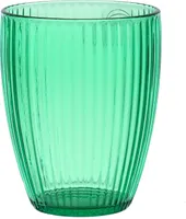 Trinkglas - Becher - Kunststoff - 430ml - mit Rillen - grün