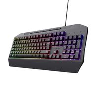 Trust Gaming GXT 836 Evocx Gaming Tastatur mit Deutsches QWERTZ Layout, 78% Recyclingkunststoff, RGB-Beleuchtung, Anti-Ghosting, Medientasten, Gaming Keyboard USB für PC/Laptop - Schwarz