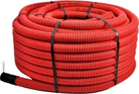Unterirdisches Wellrohr M40 mm | Leerrohr Elektrorohr Erdwellrohr Rot | 5m 10m 25m 50m (10 Meter)