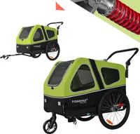 Doggyhut S-Line XXL Hundeanhänger & Hundebuggy mit Federung 2 in 1 Hunde Fahrradanhänger Jogger gefedert bis 45 kg