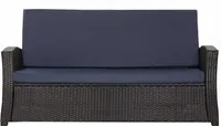 Gartenkissen für Polyrattan Gartenmöbel Bankkissen outdoor 140x50x50 Dunkelblau, lounge-ersatzkissen set, Sofa Kissen für Rattansofa 2-Sitzer