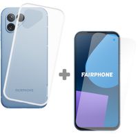 Cazy Silikon Hülle Kompatibel mit Fairphone 5 - Soft TPU Schutz Transparant + Display Schutz - Transparant