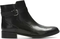 Clarks Netley Olivia Damenstiefel aus schwarzem Leder mit Reißverschluss 37