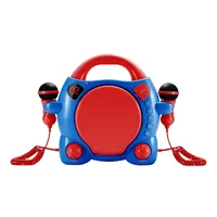 BigBen Connected, odtwarzacz CD CD59 do personalizacji z 2 mikrofonami, niebieski/czerwony