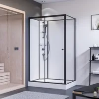 Fertigdusche BREUER BR 100 Anschlag links 80 x 120 x 204 cm schwarz