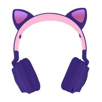 Katzenohren kabellose Bluetooth Kopfhörer, Kitty Headset – Violett