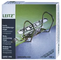 Leitz 17060000 1706 Pierścienie wzmacniające otwory, polipropylen, 500 sztuk, biało-przezroczyste
