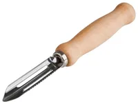 Hofmeister Holzwaren Sparschäler, Schälmesser, Apfelschäler, feststehende Doppelklinge, auch für Linkshänder, aus Buchenholz L150xD20 mm, 10435