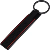 Silikon Schlüssel Band Key Tag Schlüssel Anhänger im Wabe Design Schwarz kompatibel mit Wabe Design von VW SEAT Skoda
