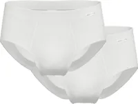 AMMANN Herren Slips, 2er Pack - Doppelpack, Doppelripp, Eingriff, Weichbund, Baumwolle Weiß XL