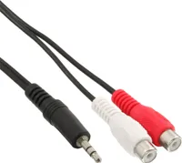 InLine® 89941 Kabel RCA/jack, 2x gniazdo RCA na wtyk jack 3,5 mm, 2 m