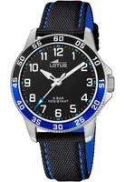 Lotus Kinder Jugend Uhr Armbanduhr 18787/2 Ledertextilarmband schwarz