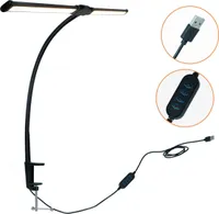 LED Schreibtischlampe, Doppelkopf Schreibtischlampe,3 Farbtemperaturen einstellbare Augenschutz Schreibtischlampe, geeignet für Büro, Lesen und Lernen