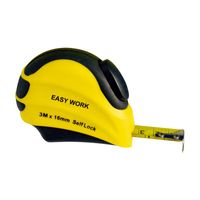 Easy Work Rollbandmaß, 16 mm x 3 m, mit Stopp und Feder, 2-K Kunststoffgehäuse, schwarz/gelb