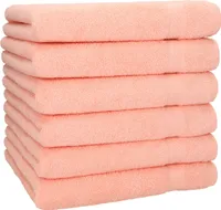 Betz 6 Stück Handtücher 50x100 cm PALERMO 100% Baumwolle  Farbe: apricot