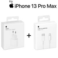 Original Apple iPhone 13 Pro Max 20W Ladegerät + 1m USB‑C auf Lightning Ladekabel