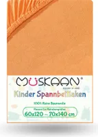 Jersey Kinder Spannbettlaken 60x120 cm - 70x140 cm Orange 100% Baumwolle