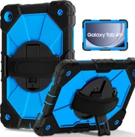 Pouzdro pro Samsung Galaxy Tab A9 Plus /Tab A9+ 11" 2023, pouzdro na tablet s 360° otočným popruhem na ruku a stojánkem černé modré
