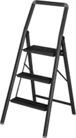 Alu-Klapptrittleiter Compact 3-stufig Schwarz