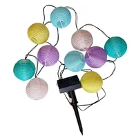 LED Lampions Lichterkette Nylon bunt - Partydeko & Partyartikel