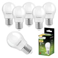 LUMILED Żarówki LED E27 P45 2,5W zastępuje (25W żarówka) 6 sztuk zestaw 249lm 3000K ciepła biel 180 stopni kąt świecenia 230V żarówka żarówka żarówka żarówka kształt kuli kula energooszczędna lampa