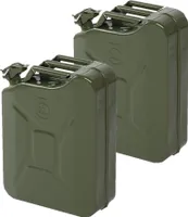 2x Stahlblech Kraftstoff Kanister Grün 20L