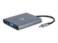 Gembird A-CM-COMBO6-01 - USB 3.2 Gen 1 (3.1 Gen 1) Type-C - 60 W - Grau - MicroSD (TransFlash) - SD - 3.5mm - HDMI - USB 3.2 Gen 1 (3.1 Gen 1) Type-A - USB Typ-C - VGA - Metall