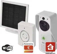 EMOS GoSmart Domový bezdrôtový batériový videozvonček s WiFi a solárnym panelom H4030