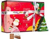 ETS - Teegeschenk mit Schleife "Red Santa Christmas", BIO, 12 Pyramiden-Beutel