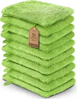 Frottier Waschhandschuhe 10er Pack 15x21cm, 100% Baumwolle, Apfel grün