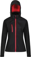 Regatta - Dámska softshellová bunda "Venturer" s kapucňou PC4255 (40 SK) (Black/Red)