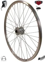 REDONDO 26 Zoll Vorderrad Felge Shimano Nabendynamo + AXA Scheinwerfer Rücklicht