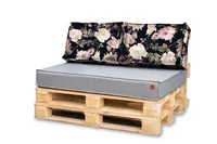 Paletové polštáře 120x80 Set pro paletový nábytek Euro palety Sedací polštář EU Pallet Sofa Complete se skládá ze 3 částí v barvě:sv.šedá + růžové pol