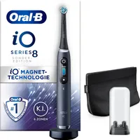 Oral-B iO iO 8 Special Edition Elektrische Zahnbürste, Farbdisplay & Beauty-Tasche, black onyx