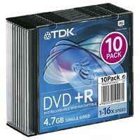TDK 10 x DVD-R 4.7GB, 10 - 35 °C, slimcase