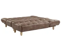 Modulierbares Schlafsofa Klappsofa - Microfaser-Vintage-Look - Braun - ESTEBAN