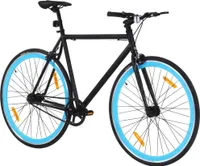 vidaXL Fahrrad mit Festem Gang Schwarz und Blau 700c 55 cm