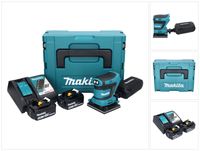 Makita DBO 480 RMJ Akku Schwingschleifer 18 V 112 x 102 mm + 2x Akku 4,0 Ah + Ladegerät + Makpac