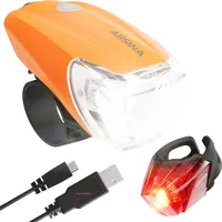 ABSINA LED Fahrradlicht Set USB aufladbar - 100m Reichweite, 180 Lumen & 50 Lux - Fahrradbeleuchtung Set StVZO zugelassen