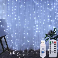 LED Lichterkette Lichtervorhang Innen 3X3m, LED Vorhang USB mit Fernbedienung Timer 8 Modi, Weihnachtsbeleuchtung für Fenster Schlafzimmer Party, Weihnachtsdeko Dimmbar Kaltweiß