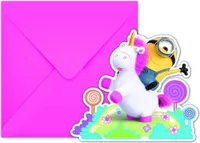 Minions - Einladungen 6er-Pack - Karton, Papier SG30883 (Einheitsgröße) (Bunt)
