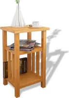 vidaXL Stolik boczny ze stojakiem na gazety 27x35x55 cm lite drewno dębowe
