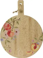 Holzbrett - rund - Pfirsichmotiv - ca.  44 x 33 x 1 cm