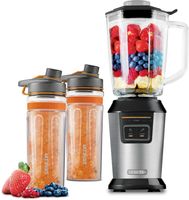 SENCOR SBL 7550SS Automatický mixér na Smoothie, dva přednastavené programy 45 / 60 sekund, dvě láhve 0,6 l z TRTITANU, jedna skleněná nádoba mixéru 0,9 l, příkon: 800 W