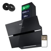 CIARRA Kopffreihaube A+++ 650 m³/h Dunstabzugshaube 60cm WIFI + APP & Touch Control Booster VM6736FB