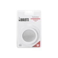 Bialetti 0800035 Gummidichtung & Filter für Aluminiumgeräte, 9 Tassen, weiß/silber, 4-teilig (1 Set)