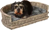 UNUS® Hundebett Hundekorb Schlafplatz Hund grau 66 cm mit Kissen