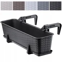 KADAX balkonový květináč s podstavcem "Frette", balkonový truhlík s otvory pro vodu, 60 cm, antracitová barva