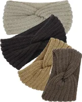 4 Stück Damen Stirnbänder Winter Gestrickt Haarband Stricken Stirnbänder Gestrickt Elastische Stirnband für Mädchen Damen