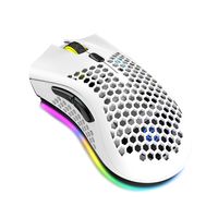 BM600 kabellose Lademaus, Gaming-Maus, leichte RGB-Maus, Waben-Hohldesign, Weiß